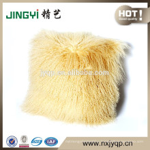 Fast Selling Curly Long Hair Tibetan Lamb Fur Pillow